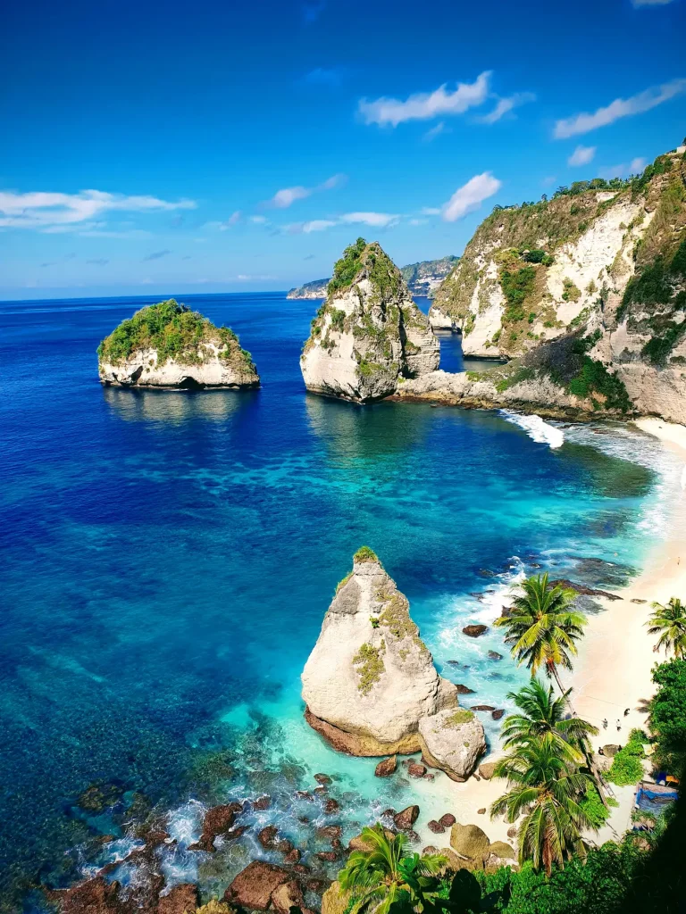 Diamond Beach on Nusa Penida from above