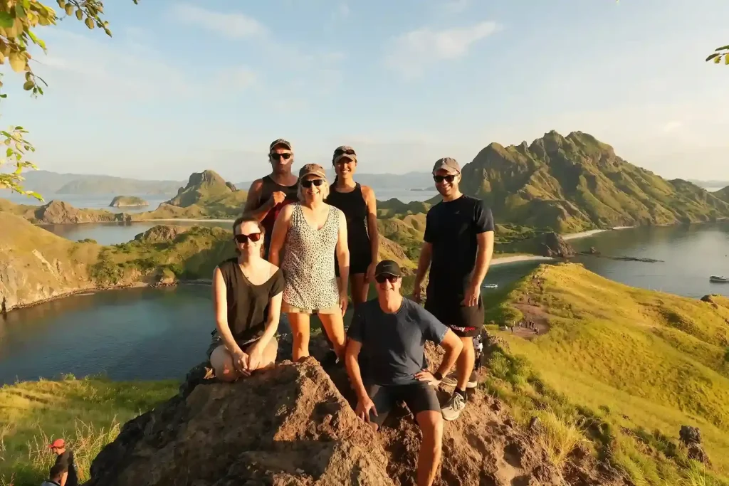 Guests on the summit viewpoint of Padar Island, Komodo