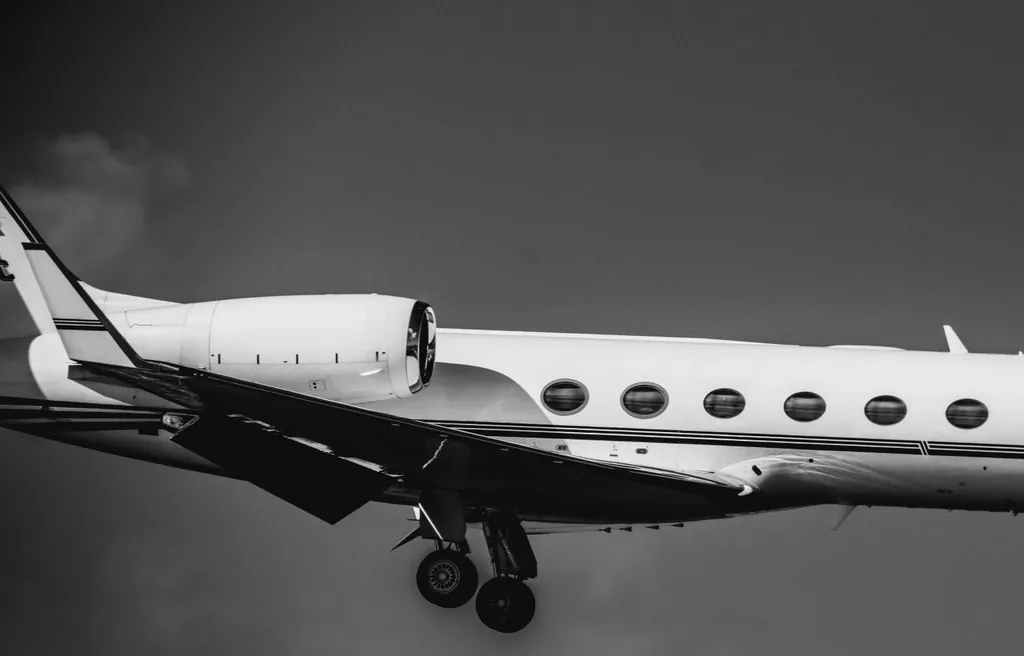 Private jet on final approach