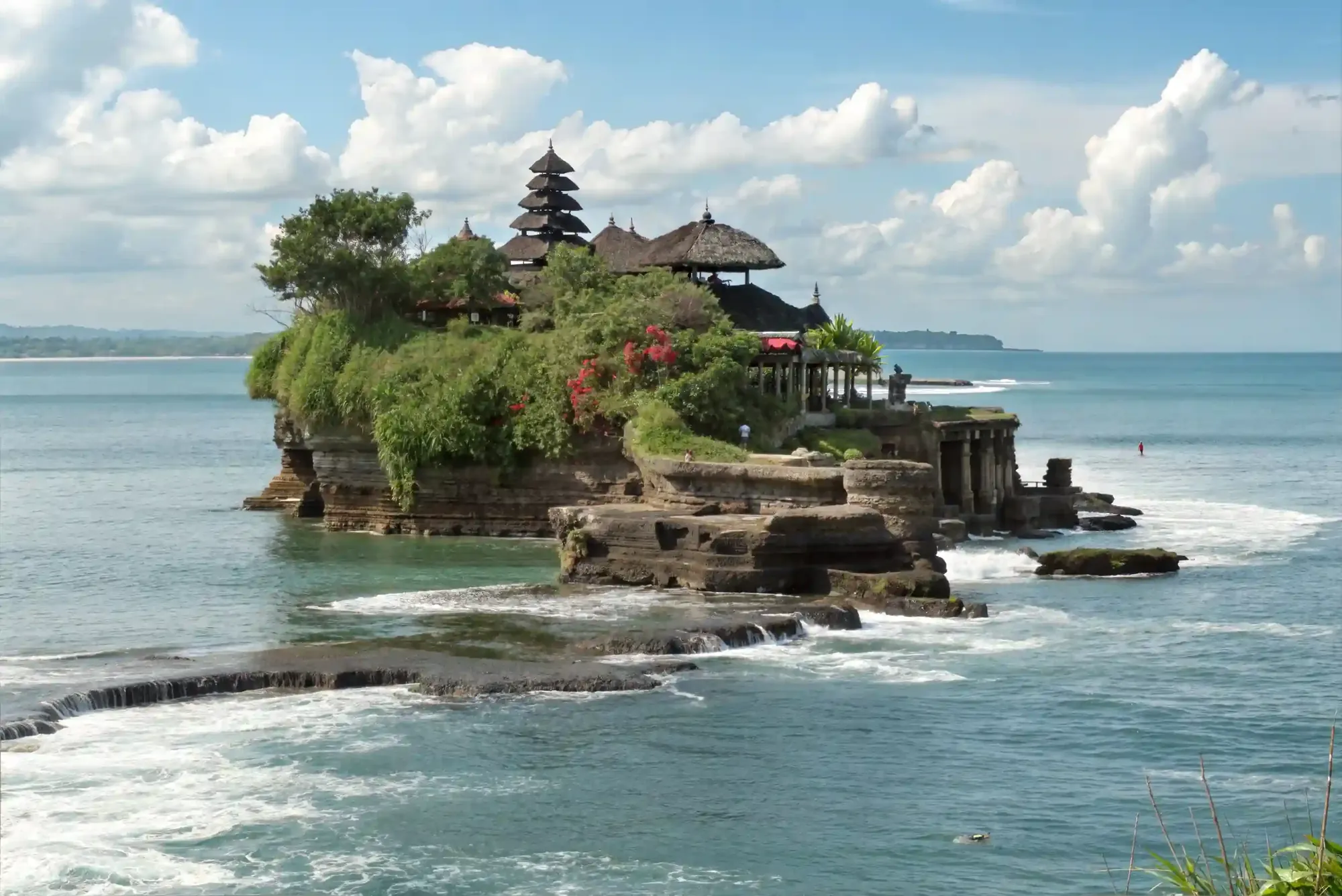 Tanah Lot sea temple on its rock off the Bali coast