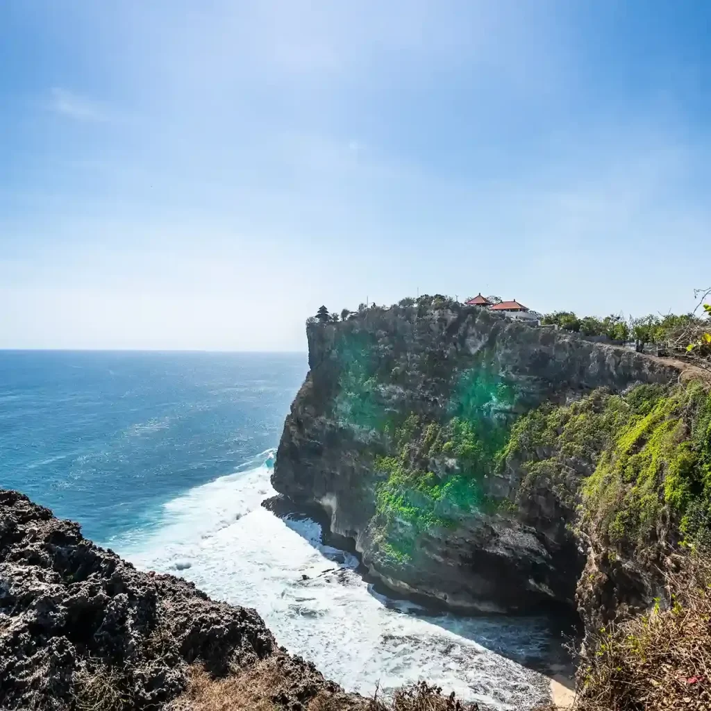 Uluwatu temple on the clifftop above the Indian Ocean